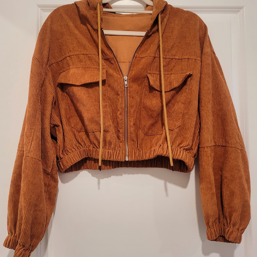 SHEIN Tan Corduroy Utility Jacket
